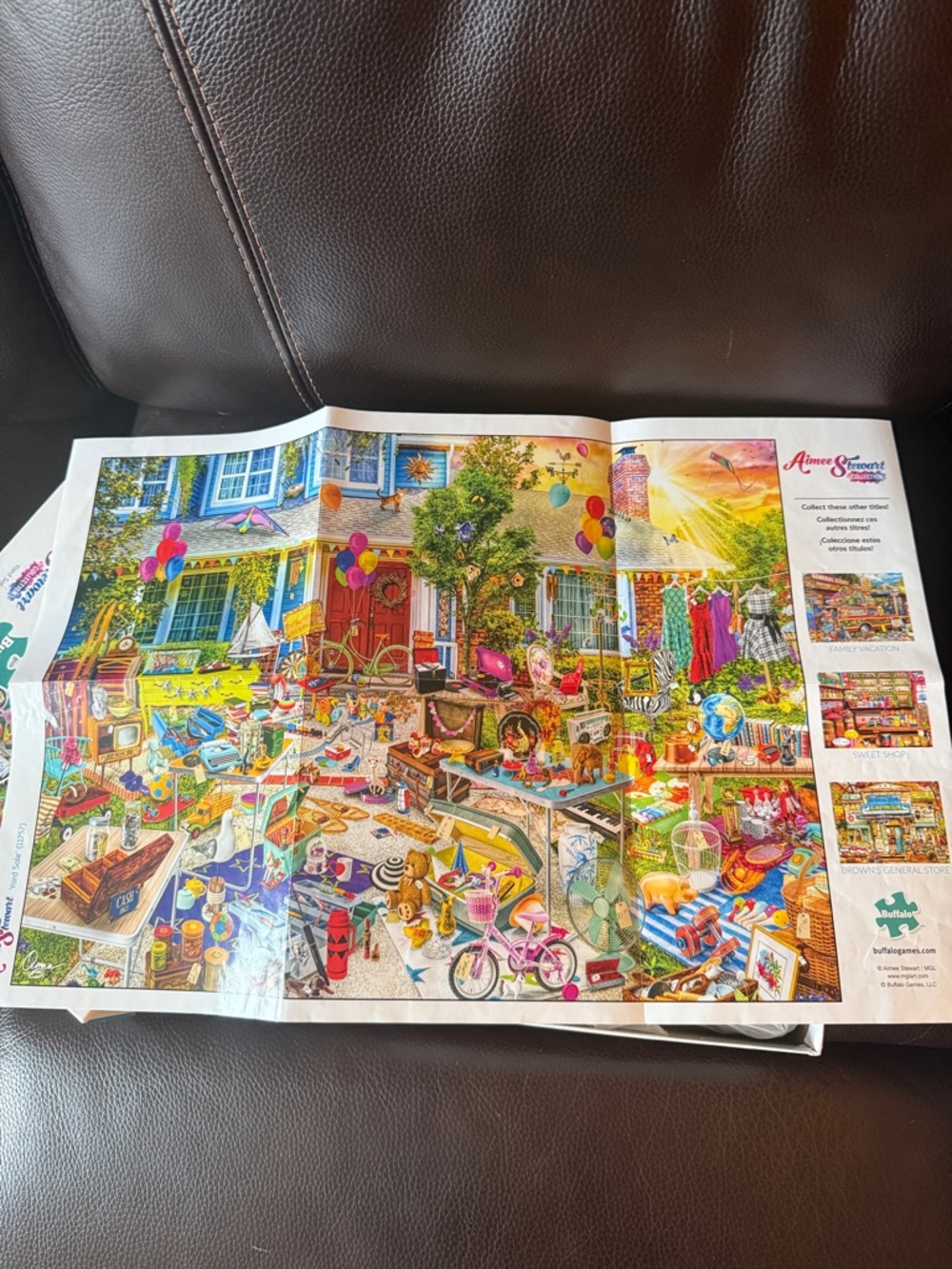 Buffalo  Aimee Stewart Yard Sale 1000-Piece Puzzle. Has poster - Picture 4 of 4
